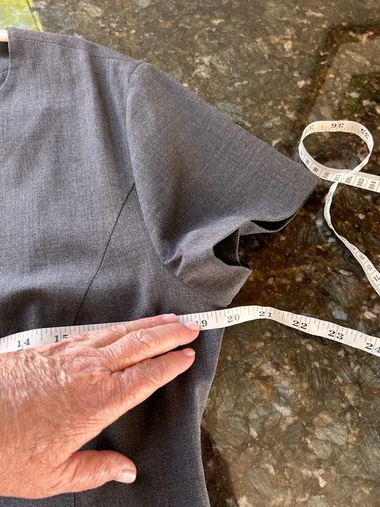 NWOT Quince Italian Wool short Sleeve Dress in Coal Melange. Sz 14. - Picture 5 of 7